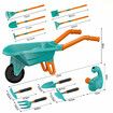 Kids Garden Tool Toy Playset Wheelbarrow Rake Hoe Shovel Plough Trowel Watering Can Gardening Gloves Apron Outdoor Educational Learning
