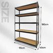 Luxsuite 5 Tier Shelving Pallet Storage Unit Book Shelve Plant Display Shelf Racking Adjustable for Garage Warehouse Kitchen Utility Laundry Room