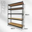 Luxsuite Metal Shelving Storage Shelves Rack Pallet Racking 5 Shelf Adjustable Organiser for Garage Warehouse Home Kitchen Laundry Bathroom