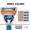 New 48pcs Razor Blade Bald Men Shaving Razors Shaver Blades Refills for Gillette Fusion 5 Orange Gifts for Businessmen