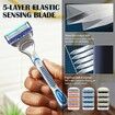 New 48pcs Razor Blade Bald Men Shaving Razors Shaver Blades Refills for Gillette Fusion 5 Orange Gifts for Businessmen