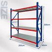 Luxsuite Shelving Garage Warehouse Rack Pallet Racking Storage Shelves 2x2m Adjustable 4 Tier Unit Metal Shelf Organiser for Home Office Kitchen