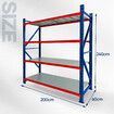 Luxsuite Garage Shelving Warehouse Rack Pallet Racking Storage Shelves Adjustable 4 Tier Unit Metal Shelf Organiser 2x2.4m for Home Office