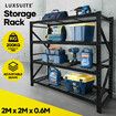 Luxsuite Garage Shelving Warehouse Storage Pallet Unit Adjustable Heavy Duty Metal 4 Shelf Wire Rack Kitchen Organiser