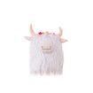 Highland Cow Gnomes with Flowers, Brown Scottish Tomte Doll Decor, Farmhouse Nordic Dwarf Home Decoration,White