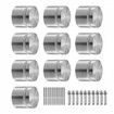 Glass Clamp, 10 PCS Round Glass Railing Bracket for 0.31 "-0.62 " Tempered Glass, 316 Stainless Steel Glass Mounting Clamp, Glass Shelf Bracket for Balcony, Garden, Pool, Stair, Silver