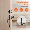 Front Door Handle and Deadbolt Set, Matte Black Front Door Lock Set with Interior Knob, Single Cylinder Handleset Adjustable Hole Spacing, for Right and Left Handed Entrance and Front Door