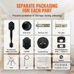 Front Door Handle and Deadbolt Set, Matte Black Front Door Lock Set with Interior Knob, Single Cylinder Handleset Adjustable Hole Spacing, for Right and Left Handed Entrance and Front Door