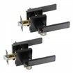 Entry Lever Door Handle 2PCS Black Entry Knob Lock and Key Locking Lever