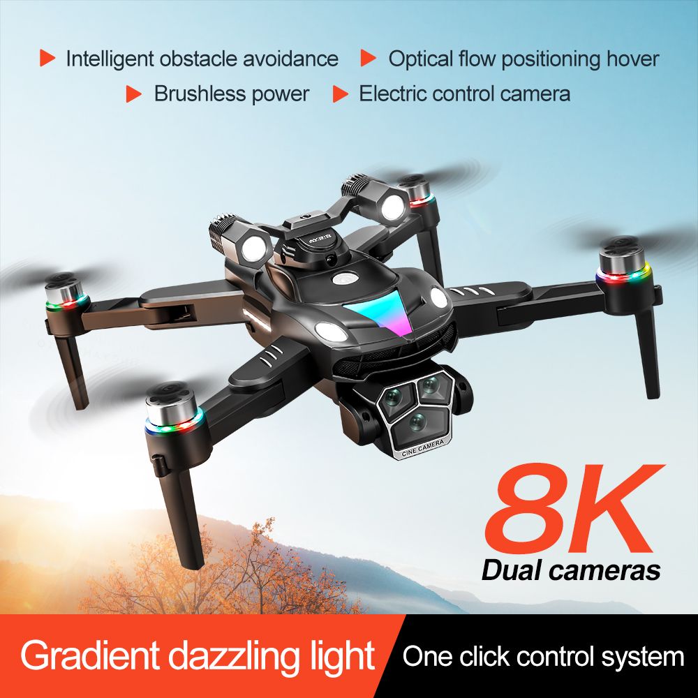 8K Dual Camera Drone RGB LED Foldable WIFI Professional Aerial Photography Drone