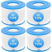 4PCS Type VI Hot Tub Spa Filter Replacement Compatible with Coleman SaluSpa Hot Tub Filters 90352E 58323E 90427E for Lay-Z-Spa,Inflatable Hot Tub,Pool Pump Filter
