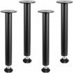 0.4M Solid Steel Adjustable Desk Legs Office Table Furniture 4 pcs Black