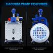 3CFM Vacuum Pump 1 Stage 220V for Refrigerant Air Conditioning AC Conditioner HVAC Refrigeration Food Clothes Packaging Car Maintenance Wine Degassing