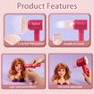 21Pcs Girls Hair Salon Toys, Beauty Salon Set with Pretend Play Hair Salon Stylist Toy Kit with Barber Apron, Hair Dryer, Mirror, Scissors