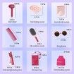 21Pcs Girls Hair Salon Toys, Beauty Salon Set with Pretend Play Hair Salon Stylist Toy Kit with Barber Apron, Hair Dryer, Mirror, Scissors