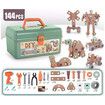 144Pcs Kids Tool Set with Electric Drill Toddler Tool Set,Pretend Play Construction Tool Kit for Boys Girls Ages 4+ Years Old Birthday Christmas Gfit