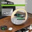 Bluetooth Speaker with Wireless Charger,Sunrise Simulation Wake Up Night Light for Bedroom Adjustable LED RGB Mode(Grey)