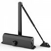 Door Closer, Automatic Door Closer Commercial or Residential Use for Door Weights 150 kg, Adjustable Size Hydraulic Buffer Door Closers Heavy Duty Cast Aluminum Body, Easy Install, Black