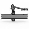Door Closer, Automatic Door Closer Commercial or Residential Use for Door Weights 150 kg, Adjustable Size Hydraulic Buffer Door Closers Heavy Duty Cast Aluminum Body, Easy Install, Black