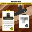 Black T Mending Plate T-shape 8 PCs 6" Flat Connector Post to Beam Bracket