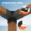 Pergola Bracket Kit 101x101mm, 4pcs 3-Way Heavy Duty Corner Bracket Woodworks DIY Post Base Kit, Easy Installation Wooden Beams for Gazebos, Patio Pergolas, Log Cabin Outdoor Pergola Hardware