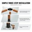 Pergola Bracket Kit 101x101mm, 4pcs 3-Way Heavy Duty Corner Bracket Woodworks DIY Post Base Kit, Easy Installation Wooden Beams for Gazebos, Patio Pergolas, Log Cabin Outdoor Pergola Hardware