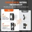 Double Door Handle Set, Matte Black Arched Door Lever, Double Front Door Handle Set with Reversible Handle Lever, Heavy Duty Double Door Lock Set with Dummy, for Office Door or Front Door