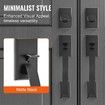 Double Door Handle Set, Matte Black Arched Door Lever, Double Front Door Handle Set with Reversible Handle Lever, Heavy Duty Double Door Lock Set with Dummy, for Office Door or Front Door