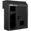 Through The Door Key Drop Box, Heavy Duty Steel Through the Door Mailbox with 12" Combination Lock, Mail Drop Box, Black