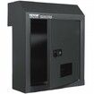 Through The Door Key Drop Box, Heavy Duty Steel Through the Door Mailbox with 12" Combination Lock, Mail Drop Box, Dark Gray