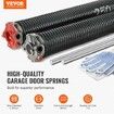 Garage Door Torsion Springs, Pair of Φ6.35 x Φ50.8 x 711.2mm, 16000 Cycles, Garage Door Springs with Non-Slip Winding Bars, Gloves and Mounting Wrench, Electrophoresis Coated for Replacement