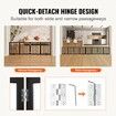 Free Standing Dog Gate 24x80.3 inch Freestanding Pet Gate Foldable Brown