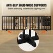 Free Standing Dog Gate 24x80.3 inch Freestanding Pet Gate Foldable Brown