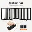 Free Standing Dog Gate 24x80.3 inch Freestanding Pet Gate Foldable Brown