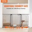 Baby Gate, 749-1468 mm Extra Wide, 762 mm High, Dog Gate for Stairs Doorways and House, Easy Step Walk Thru Auto Close Child Gate Pet Security Gate with Pressure Mount and Wall Mount Kit, Black