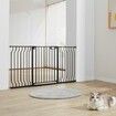 Baby Gate, 749-1468 mm Extra Wide, 762 mm High, Dog Gate for Stairs Doorways and House, Easy Step Walk Thru Auto Close Child Gate Pet Security Gate with Pressure Mount and Wall Mount Kit, Black