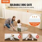 Retractable Baby Gate, 34.2" Tall Mesh Baby Gate, Extends up to 116.1" Wide Retractable Gate for Kids or Pets, Retractable Dog Gates for Indoor Stairs, Doorways, Hallways, Playrooms, White