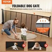 Retractable Baby Gate, 34.2" Tall Mesh Baby Gate, Extends up to 116.1" Wide Retractable Gate for Kids or Pets, Retractable Dog Gates for Indoor Stairs, Doorways, Hallways, Playrooms, Black