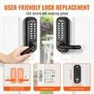 Mechanical Keyless Entry Door Lock, 14 Digit Keypad, Water-proof Zinc Alloy, Double-sided Embedded Outdoor Gate Door Locks Set with Keypad and Handle, Easy to Install, for Garden, Garage, Yard