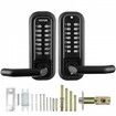 Mechanical Keyless Entry Door Lock, 14 Digit Keypad, Water-proof Zinc Alloy, Double-sided Embedded Outdoor Gate Door Locks Set with Keypad and Handle, Easy to Install, for Garden, Garage, Yard