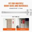 Push Bar Door Locks, Carbon Steel Panic Bars for Exit Doors, with Exterior Lever and 3 Keys, Push Bar Panic Exit Device Door Hardware for Metal Wood Door, for Left and Right Handed Doors