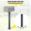 Mailbox Post Stand Mail Box Post 43" Black Powder-Coated Steel for Outdoor