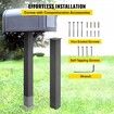 Mailbox Post Stand Mail Box Post 43" Black Powder-Coated Steel for Outdoor