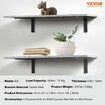 Shelf Bracket, 41 x 15.5 cm 4 Pcs, Heavy Duty Floating Shelf Brackets, Brackets for Shelves, 10mm Thick Matte Black L Shelf Bracket,Steel Shelving Brackets with 72.6 kg Load Capacity