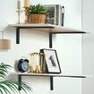 Shelf Bracket, 41 x 15.5 cm 4 Pcs, Heavy Duty Floating Shelf Brackets, Brackets for Shelves, 10mm Thick Matte Black L Shelf Bracket,Steel Shelving Brackets with 72.6 kg Load Capacity
