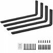 Shelf Bracket, 41 x 15.5 cm 4 Pcs, Heavy Duty Floating Shelf Brackets, Brackets for Shelves, 10mm Thick Matte Black L Shelf Bracket,Steel Shelving Brackets with 72.6 kg Load Capacity