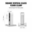 Glass Clamp, 10 PCS Square Glass Railing Bracket for 0.31 "-0.47 " Tempered Glass, 304 Stainless Steel Glass Mounting Clamp, 0.12鈥?Thick Glass Shelf Bracket for Balcony, Garden, Stair, Silver