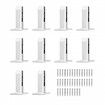 Glass Clamp, 10 PCS Square Glass Railing Bracket for 0.31 "-0.47 " Tempered Glass, 304 Stainless Steel Glass Mounting Clamp, 0.12鈥?Thick Glass Shelf Bracket for Balcony, Garden, Stair, Silver