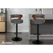 ALFORDSON 2x Bar Stool Kitchen Swivel Chair Wooden Linen Fabric Ramiro Grey