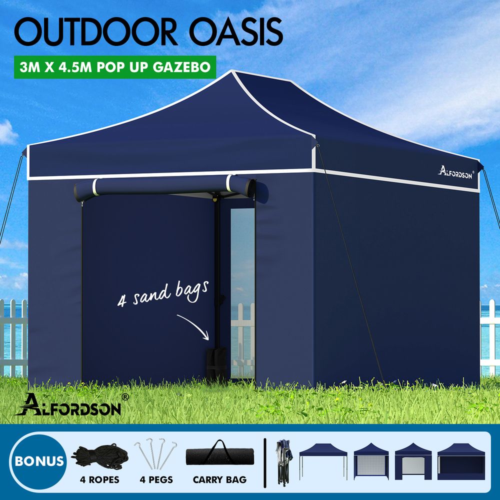 ALFORDSON Gazebo 3x4.5 Pop Up Marquee Navy